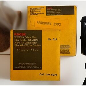 Kodak Wratten 81B Gelatin Filter 149 6074 75x75mm 3x3" NEW 1993 Sealed‎